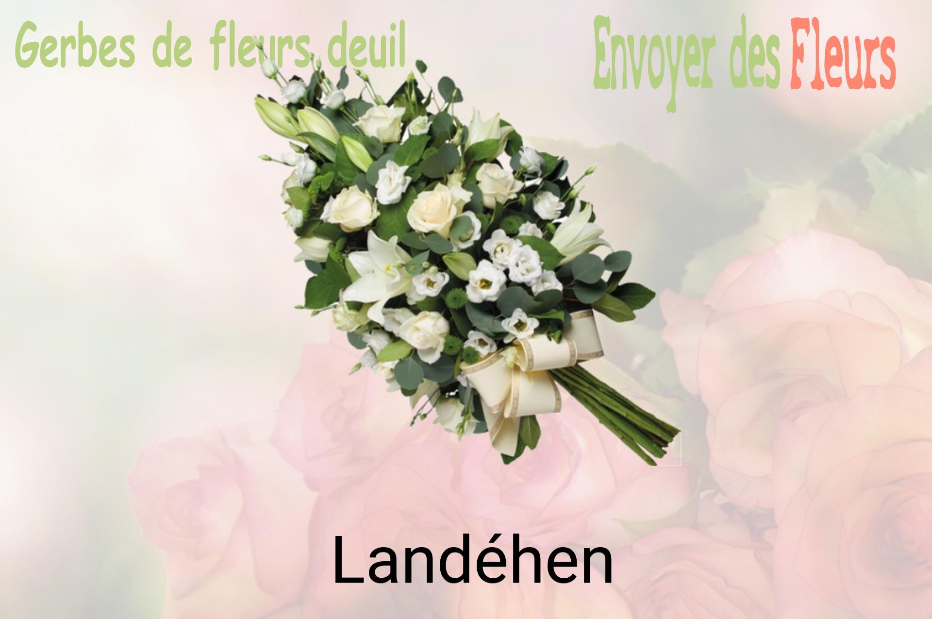 Gerbe de fleurs de deuil livrée à Landéhen